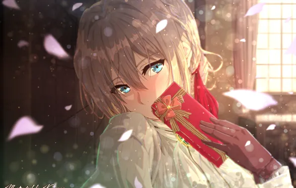 Girl, gift, box, Violet Evergarden