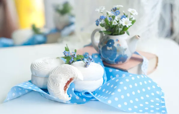 A bunch, napkin, filling, marshmallows