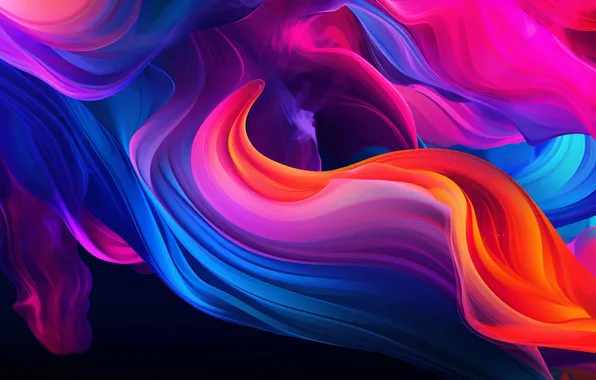 Wave, purple, line, blue, red, abstraction, abstract background, AI art