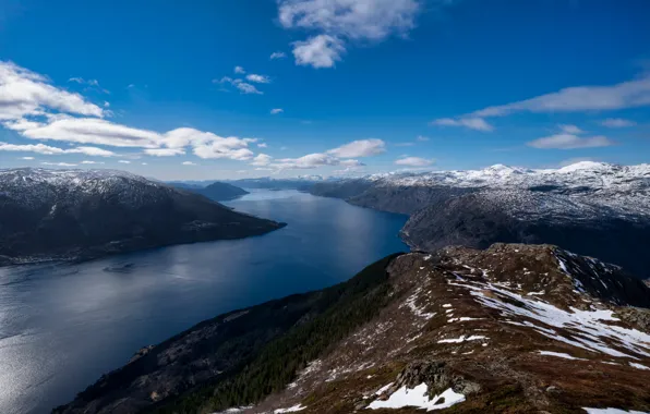 Freedom, clouds, Norway, space, space, freedom, clouds, blue sky