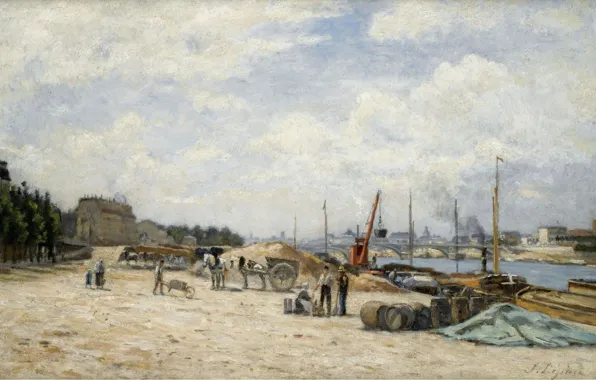 Landscape, picture, Stanislas Lepine, Stanislas Lépine, 1875-80, The Bridge Of Bercy. The view from the …
