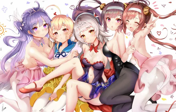 Girl, game, happy, girls, woman, big, anime, beautiful