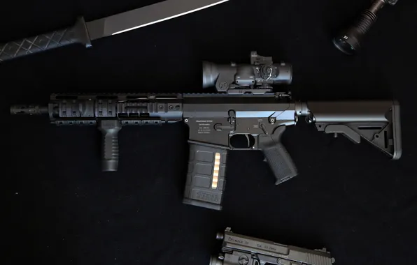 Gun, weapons, knife, flashlight, Automatic rifle, DMR, OA-10