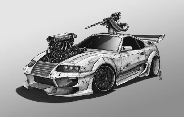 Picture design, machine, vehicle, post apocalyptic