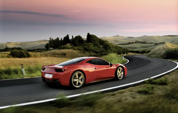 Landscape, track, Ferrari