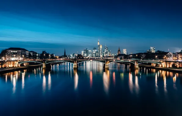 Picture Frankfurt, Germany, blue hour