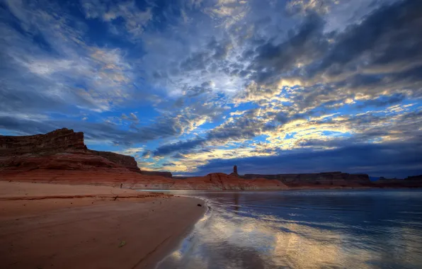 Picture the sky, landscape, Lake Powell