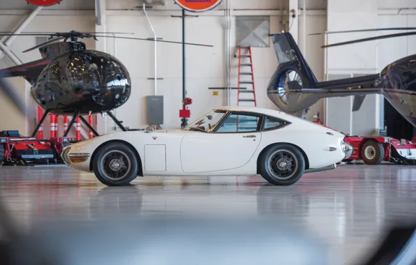 White, hangar, white, sportcar, japan, 1967, 2000GT, TOYOTA