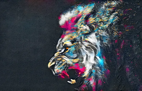 Paint, Leo, in profile, the watercolor drawing