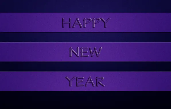 Purple, the inscription, new year, happy new year, dark blue background, three stripes