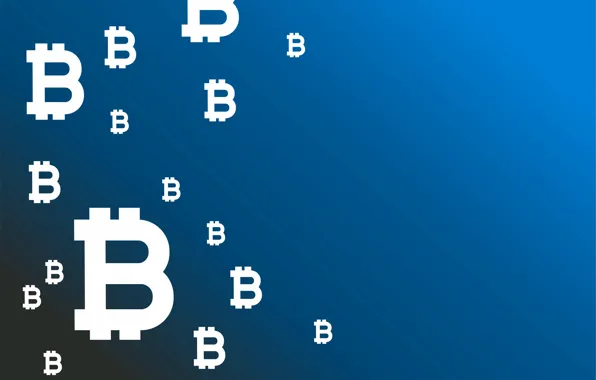 Blue, background, logo, logo, blue, fon, bitcoin, bitcoin