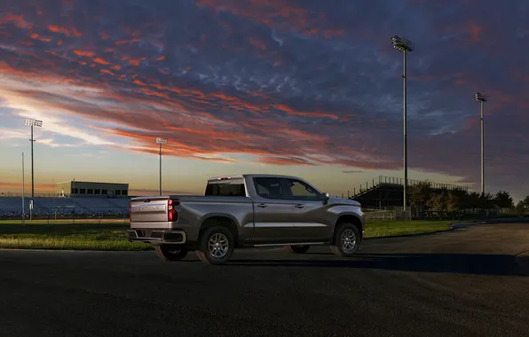 Chevrolet, pickup, Silverado, 2019, Silverado LT, near the stadium