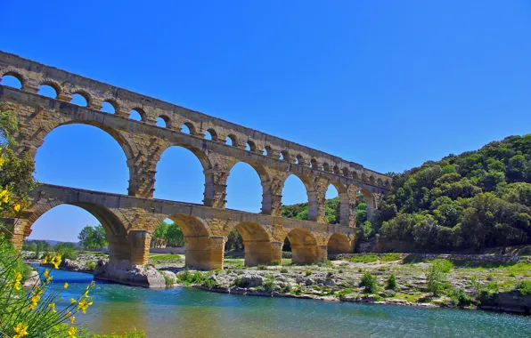 Bridge, nature, river, aqueduct
