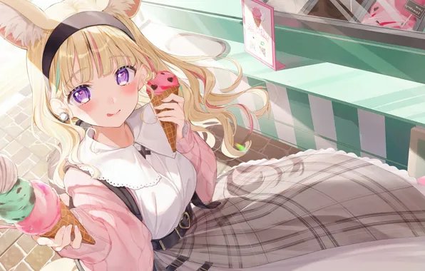 Girl, Fox, hyouka, virtual youtuber, Holo no Graffiti, Polka Omaru, Нololive