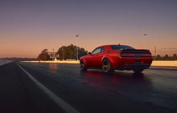 Challenger, red, sportcar, 2018, musclecar, SRT, Track, Demon