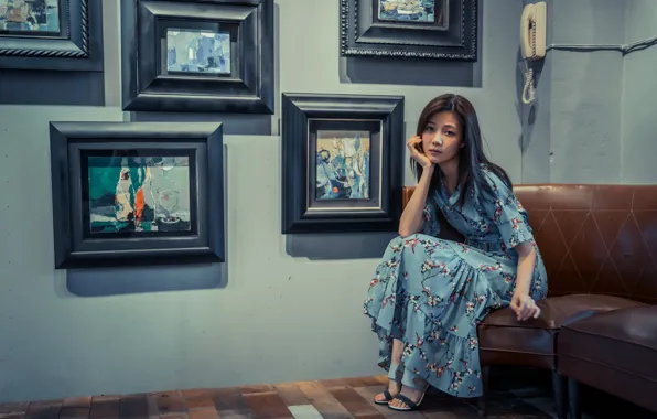 Girls, room, hair, pictures, Asian, sitting