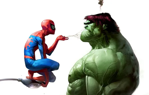 Web, art, lantern, Hulk, Hulk, Marvel, Spider-man, Spider-Man