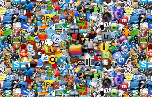 Picture logo, a lot, icons, all, all, logos