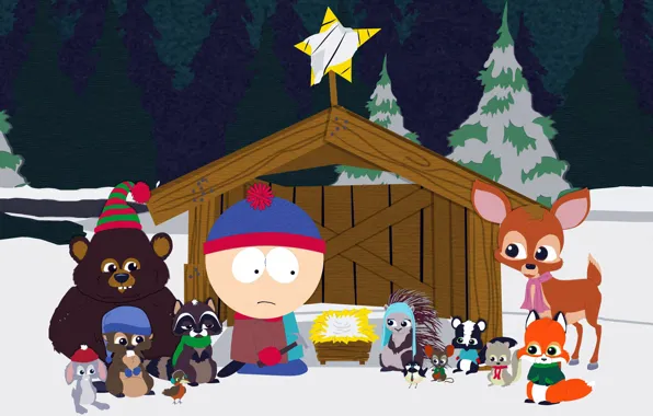 Picture Christmas, South Park, South Park, Stan, forest animals, Woodland Critter Christmas