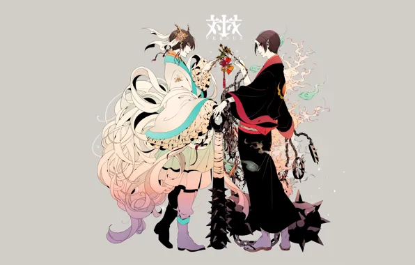 Background, guys, demons, horn, Hoozuki no Reitetsu, Hozuki, Cold-Blooded Hozuki, Hakutaku