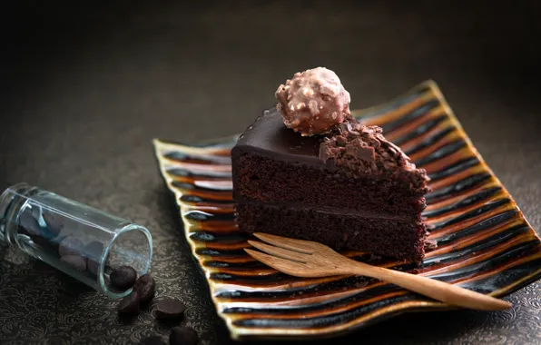 Picture plate, cake, dessert, chocolate