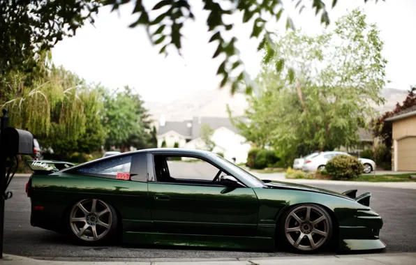 Picture green, nissan, drives, Nissan, 180sx