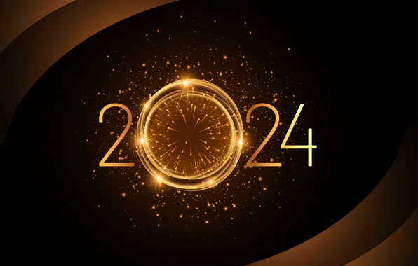 Figures, New year, date, composition, 2024, New Year 2024