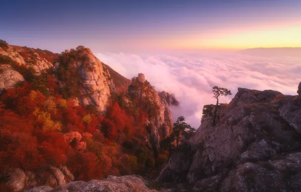 Autumn, clouds, landscape, mountains, nature, Crimea, Demerdzhi, Rev Alex