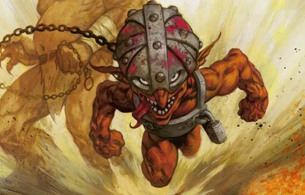 Look, attack, blood, rage, chain, helmet, Taran, the owner
