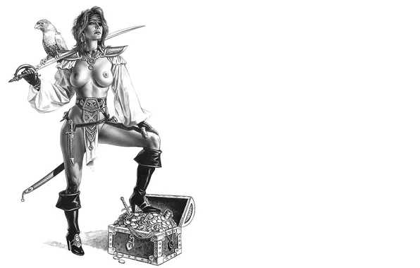 Girl, figure, pencils, warrior, coloring