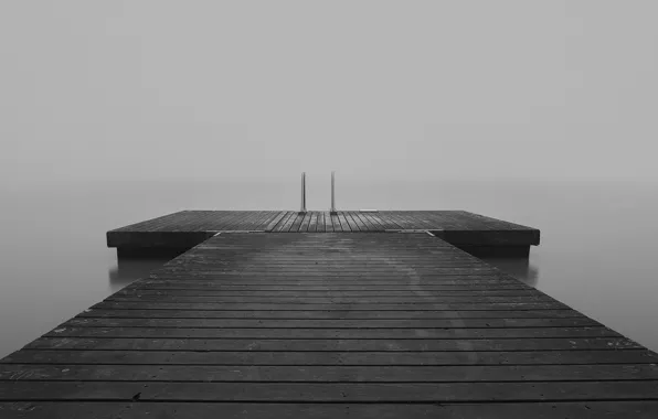 Fog, lake, mediocrity, Board, Marina