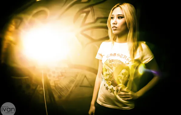 Girl, Asian, t-shirt, COSMOSTARS