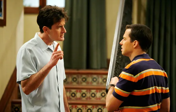Picture the series, actors, characters, Charlie Sheen, John Cryer, Charlie Harper, Alan Harper, Two and a …