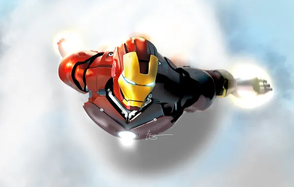 Picture iron, iron man, in flight