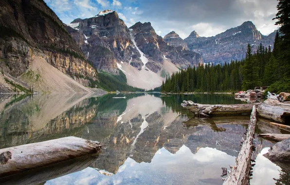 Picture mountains, nature, lake, Lake Minnewanka