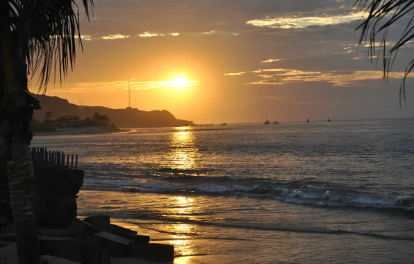 Picture sea, the sky, the sun, sunset, Palma, shore, Cape