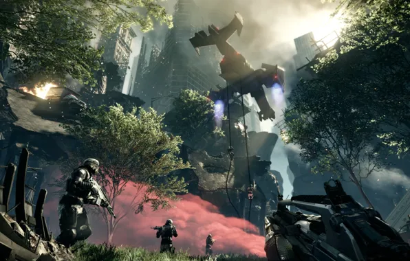 Helicopter, cell, crysis2