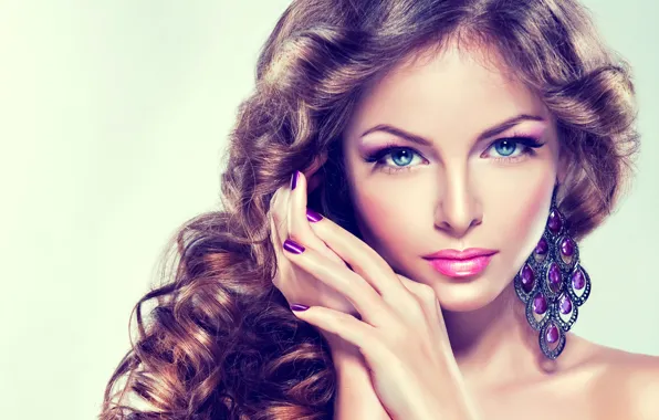 Picture look, girl, portrait, makeup, wide, girl, beauty, blue eyed