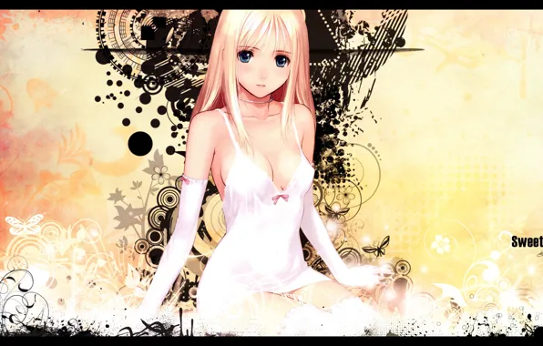 Chest, look, girl, linen, vector, blonde