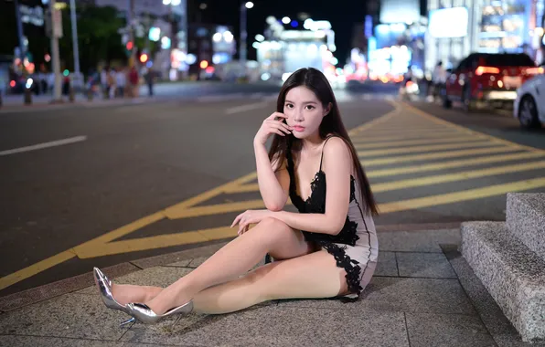 Girl, street, Asian