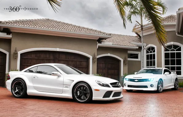 Picture white, house, Mercedes-Benz, Chevrolet, Mercedes, Camaro, Chevrolet, Camaro