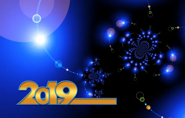 Lights, background, New year, illustration, 2019