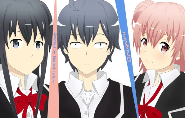 Download wallpaper girls, collage, guy, Oregairu, section shonen in ...