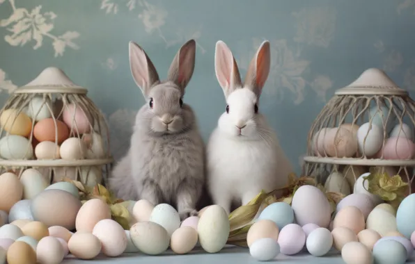 Look, holiday, hare, eggs, spring, rabbit, Easter, rabbits