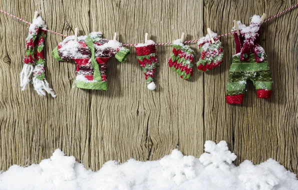 Picture winter, snow, decoration, New Year, Christmas, Christmas, wood, winter