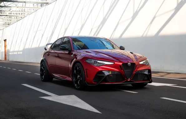 Picture red, markup, Alfa Romeo, Giulia, GTAm, 2020, Gran Turismo Alleggerita changed