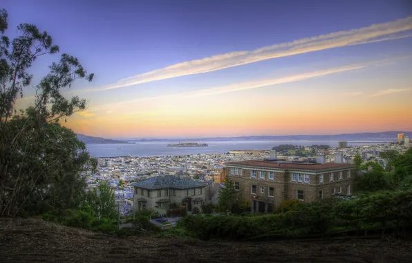 Picture CA, San Francisco, sunset, California, San Francisco, usa, Alcatraz Island