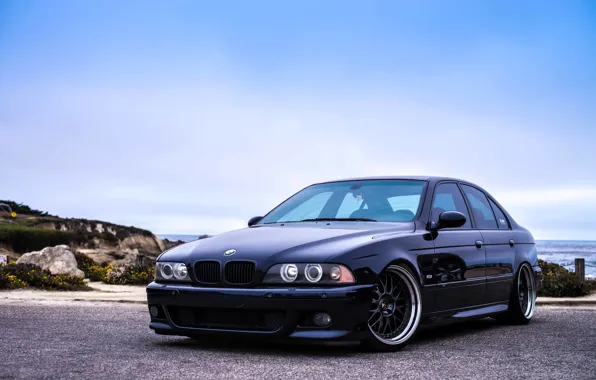Picture the sky, mountains, blue, bmw, BMW, blue, e39