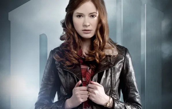 Picture look, girl, face, background, actress, ring, red hair, Doctor Who