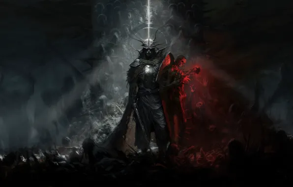 Horror, fog, darkness, dark fantasy, The Art Of Demura, Shitpack, The dead